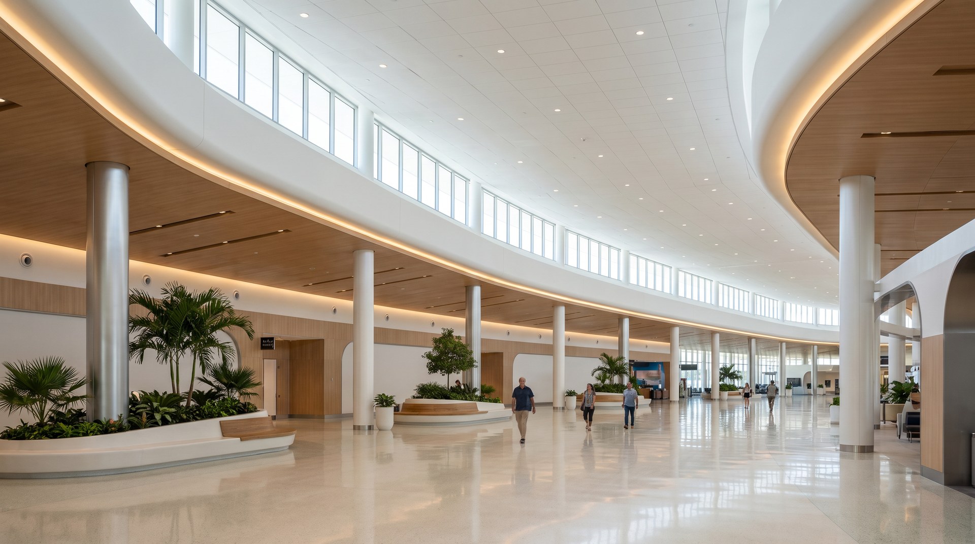 Curving concourse